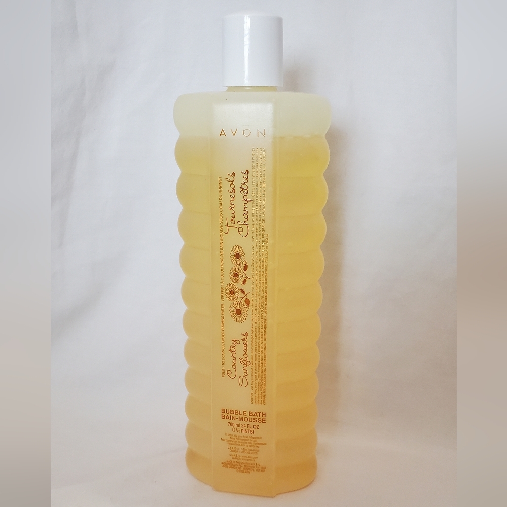 Avon Country Sunflowers Vtg 2005 Bubble Bath Bain-Mousse 24 Oz Discontinued NOS